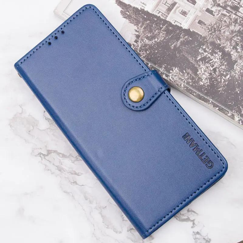 Кожаный чехол-книжка GETMAN Gallant (PU) для Xiaomi Redmi Note 14 4G (Int. version), Синий 4, Искусственная кожа, купить оптом с доставкой