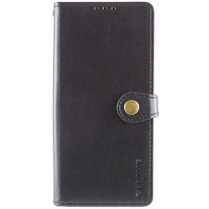 Кожаный чехол-книжка GETMAN Gallant (PU) для Motorola Moto G56 5G, Черный, Искусственная кожа, купить оптом с доставкой