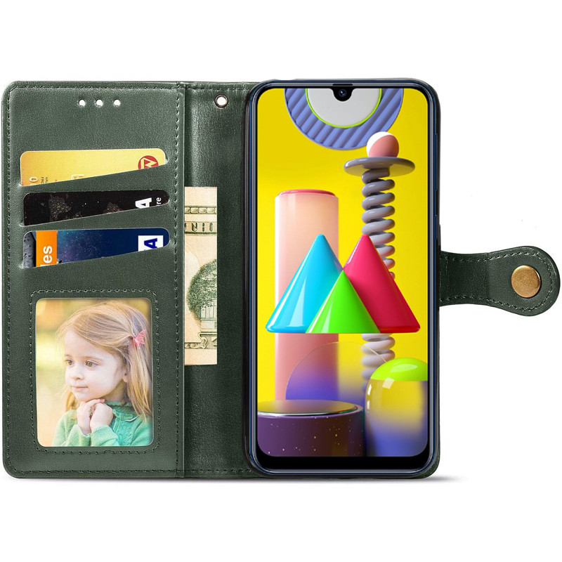 Шкіряний чохол-книжка GETMAN Gallant (PU) для Xiaomi Poco M7 4G, Зелений 2, Штучна шкіра, купити оптом з доставкою