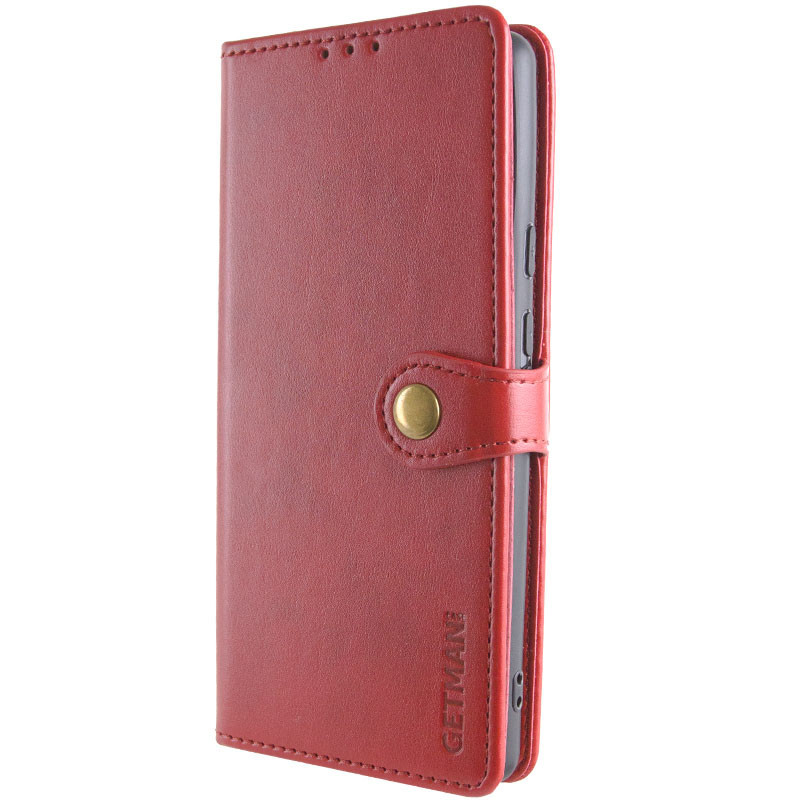 Шкіряний чохол-книжка GETMAN Gallant (PU) для Xiaomi Poco M7 4G, Червоний 2, Штучна шкіра, купити оптом з доставкою
