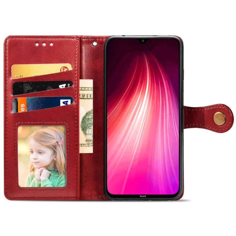 Шкіряний чохол-книжка GETMAN Gallant (PU) для Xiaomi Poco M7 4G, Червоний 3, Штучна шкіра, купити оптом з доставкою