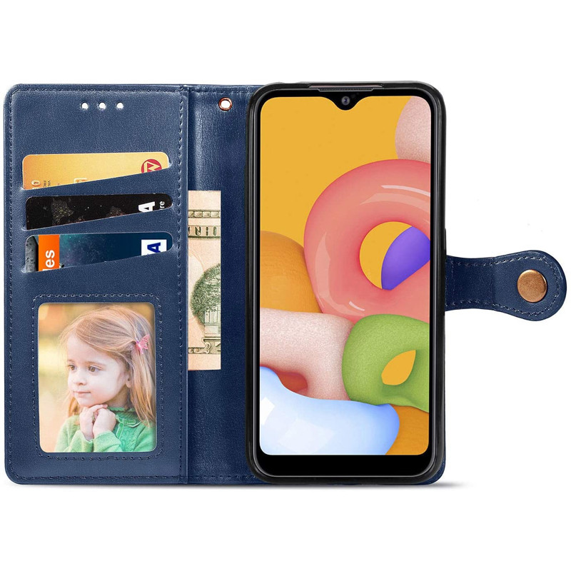 Шкіряний чохол-книжка GETMAN Gallant (PU) для Xiaomi Poco M7 4G, Синій 1, Штучна шкіра, купити оптом з доставкою
