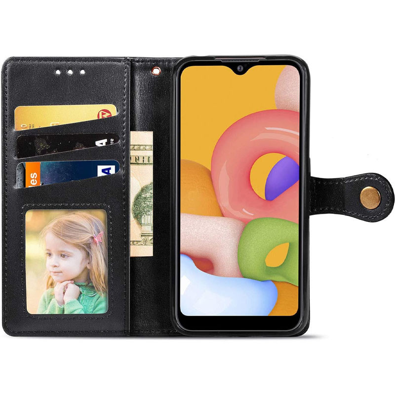 Шкіряний чохол-книжка GETMAN Gallant (PU) для Xiaomi Poco M7 4G, Чорний 1, Штучна шкіра, купити оптом з доставкою