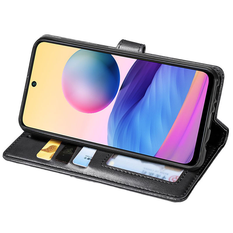 Шкіряний чохол-книжка GETMAN Gallant (PU) для Xiaomi Poco M7 4G, Чорний 2, Штучна шкіра, купити оптом з доставкою