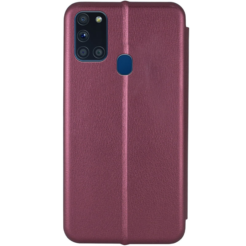 Кожаный чехол-книжка Classy для Samsung Galaxy A21s, Бордовый 2, Искусственная кожа, купить оптом с доставкой