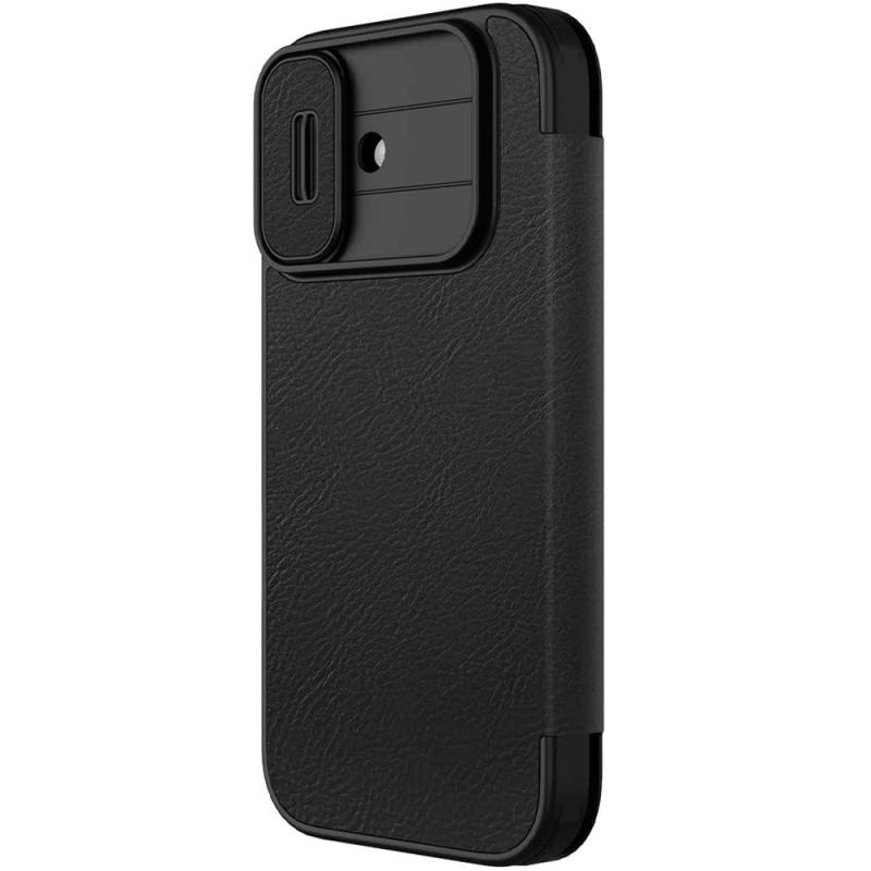 Кожаный чехол-книжка Nillkin Qin Pro Camshield для Apple iPhone 17 (6.3) на картинке №1