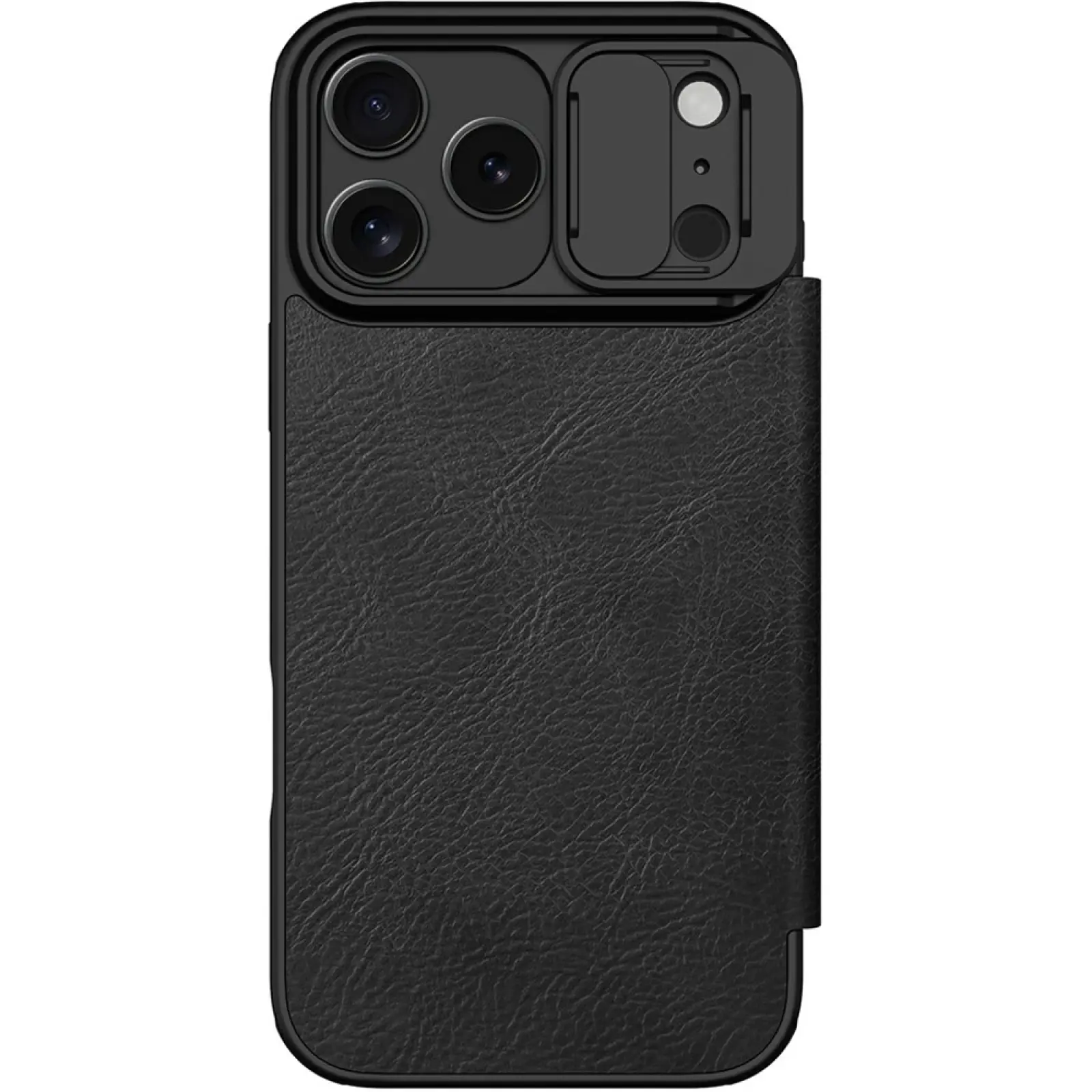 Шкіряний чохол-книжка Nillkin Qin Pro Camshield для Apple iPhone 17 Pro (6.3"), Black 2, Штучна шкіра, купити оптом з доставкою
