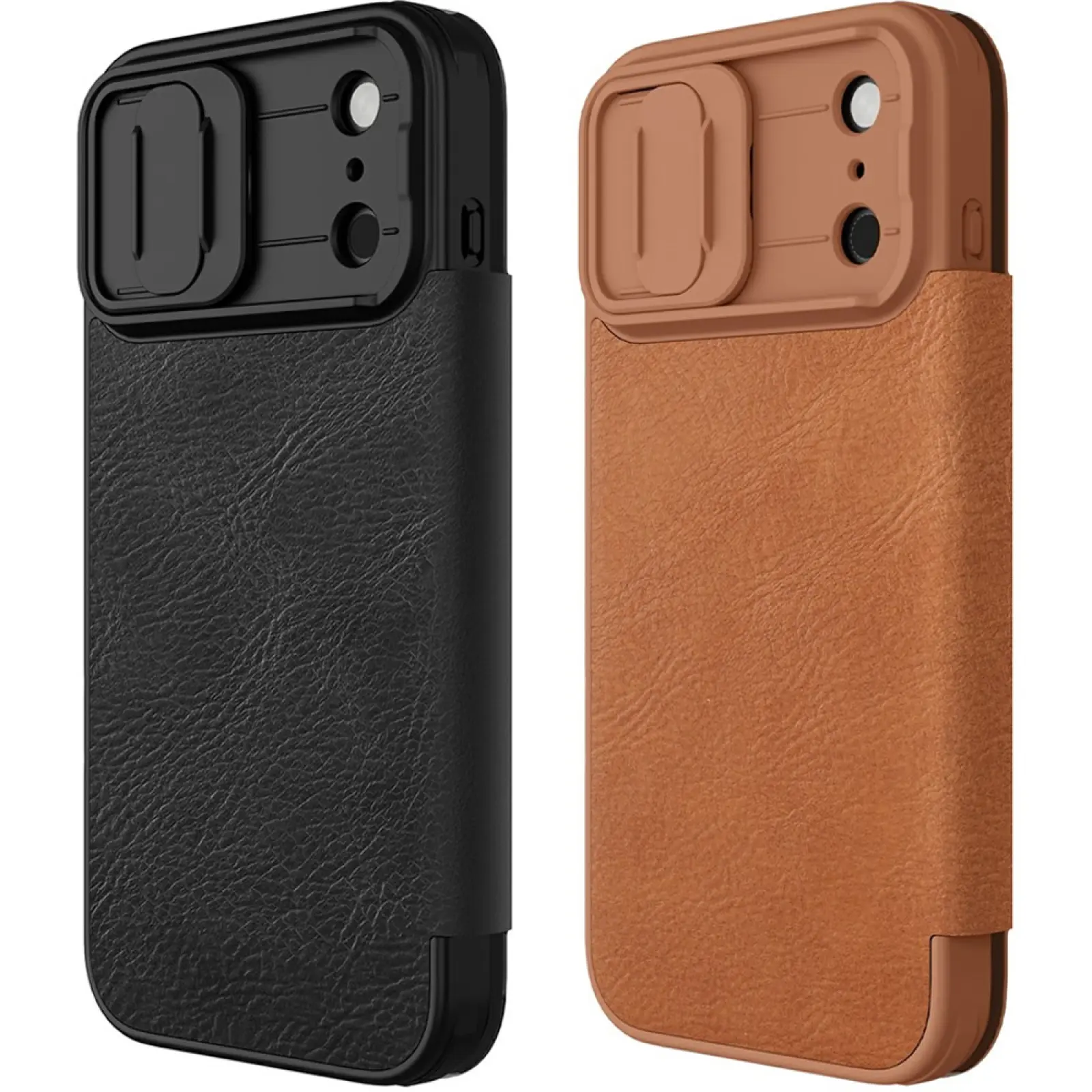 Кожаный чехол-книжка Nillkin Qin Pro Camshield для Apple iPhone 17 Pro Max (6.9"), Искусственная кожа, купить оптом с доставкой