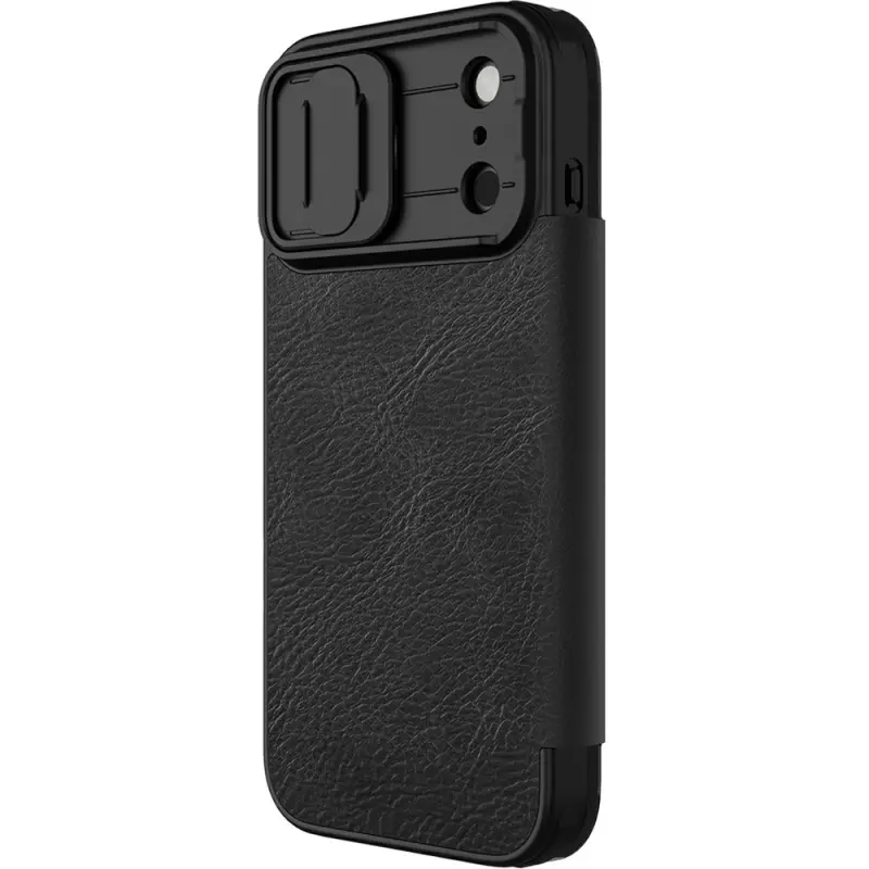 Кожаный чехол-книжка Nillkin Qin Pro Camshield для Apple iPhone 17 Pro Max (6.9"), Black, Искусственная кожа, купить оптом с доставкой
