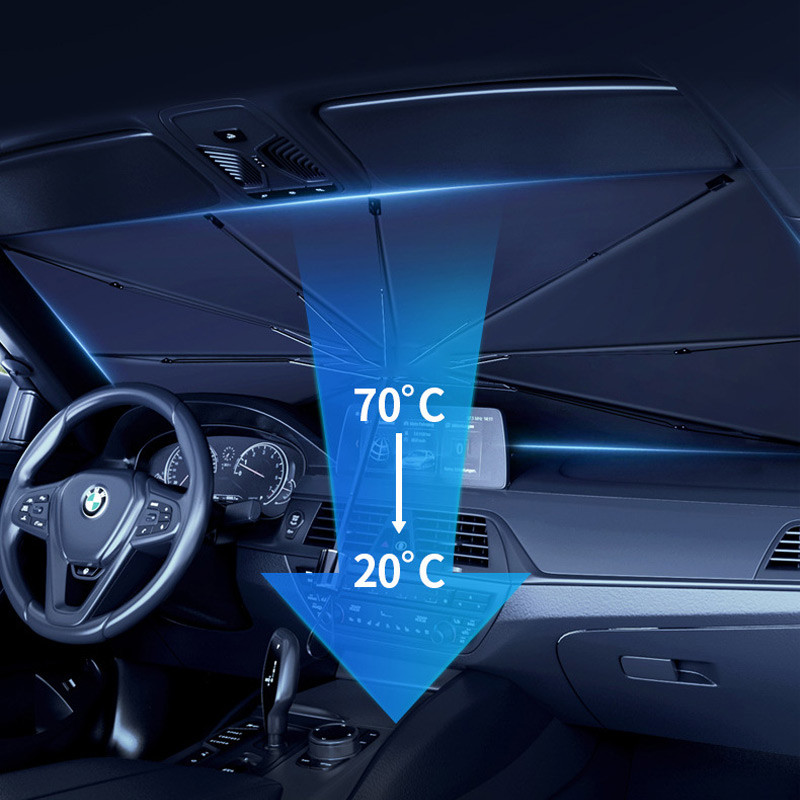 Сонцезахисна парасолька для автомобіля (з футляром) (1.40x0.75m) на малюнкі №5