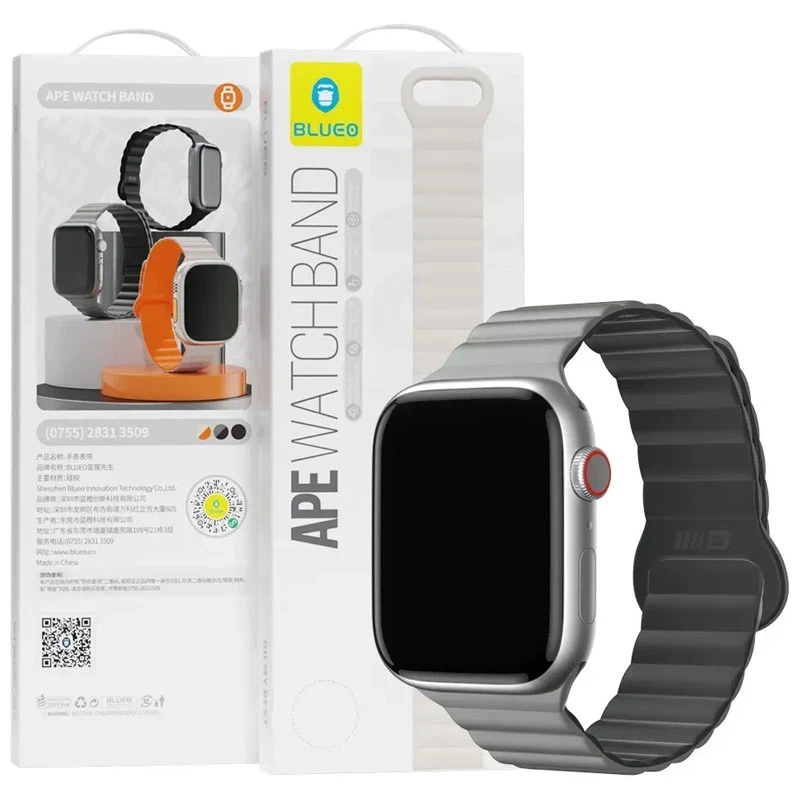 Ремешок BlueO Magnetic Silicone для Apple Watch 42(ser.1-3)/44/45/46/49mm, Grey 1, Силикон (TPU), купить оптом с доставкой