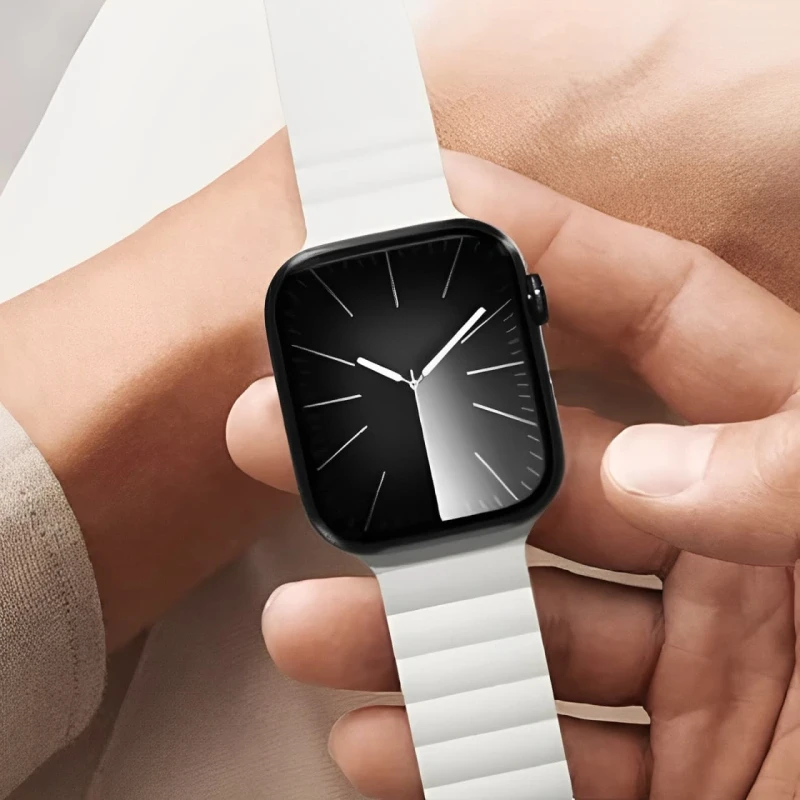 Ремешок BlueO Magnetic Silicone для Apple Watch 42(ser.1-3)/44/45/46/49mm, White / Orange 2, Силикон (TPU), купить оптом с доставкой