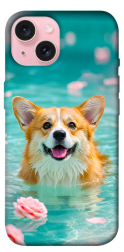 Чехол itsPrint Swimming corgi для Apple iPhone 15 (6.1")