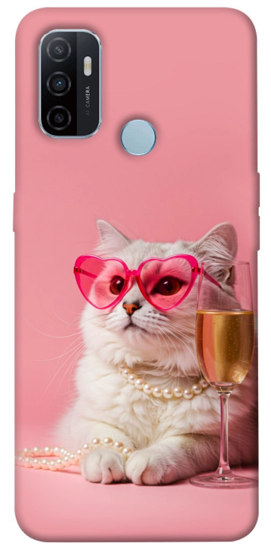 Чехол itsPrint Pinky cat для Oppo A53 / A32 / A33, животные, купить оптом с доставкой