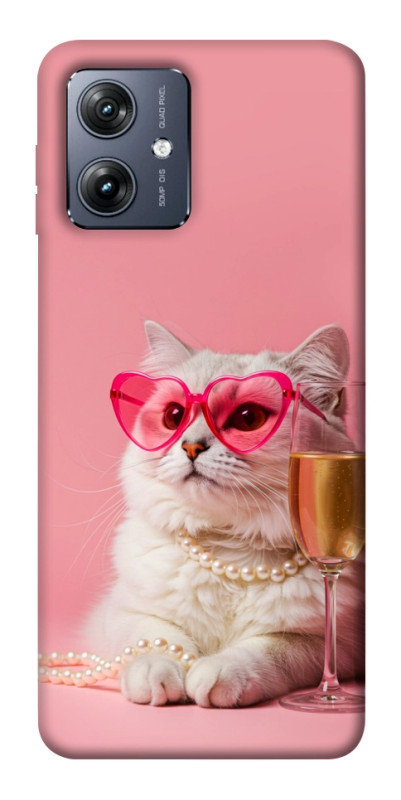 Чехол itsPrint Pinky cat для Motorola Moto G54, животные, купить оптом с доставкой