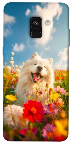 Чохол itsPrint Happy dog in flowers для Samsung A530 Galaxy A8 (2018)