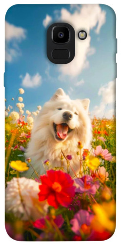 Чехол itsPrint Happy dog in flowers для Samsung J600F Galaxy J6 (2018)