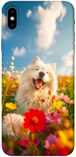 Чехол itsPrint Happy dog in flowers для Apple iPhone XS Max (6.5")