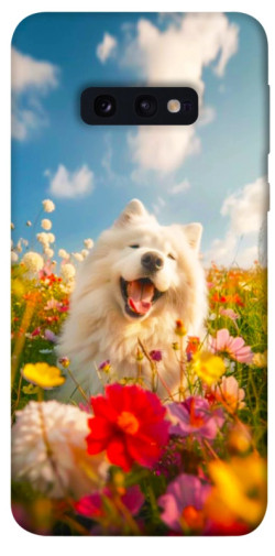 Чехол itsPrint Happy dog in flowers для Samsung Galaxy S10e