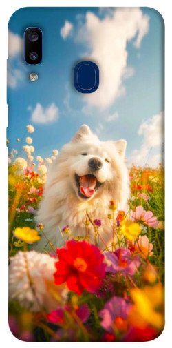 Чехол itsPrint Happy dog in flowers для Samsung Galaxy A20 / A30