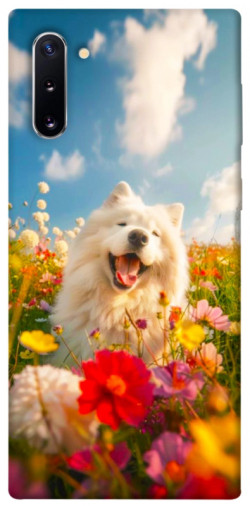 Чехол itsPrint Happy dog in flowers для Samsung Galaxy Note 10