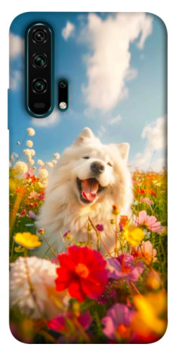 Чехол itsPrint Happy dog in flowers для Huawei Honor 20 Pro
