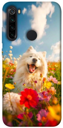 Чехол itsPrint Happy dog in flowers для Xiaomi Redmi Note 8