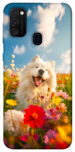 Чохол itsPrint Happy dog in flowers для Samsung Galaxy M30s / M21