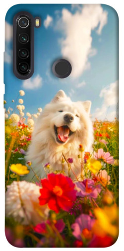 Чехол itsPrint Happy dog in flowers для Xiaomi Redmi Note 8T