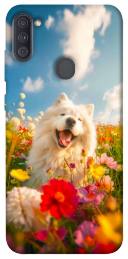 Чехол itsPrint Happy dog in flowers для Samsung Galaxy A11
