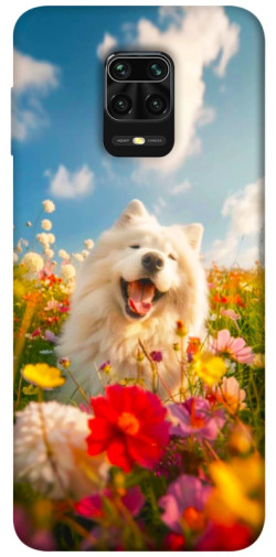 Чехол itsPrint Happy dog in flowers для Xiaomi Redmi Note 9s / Note 9 Pro / Note 9 Pro Max
