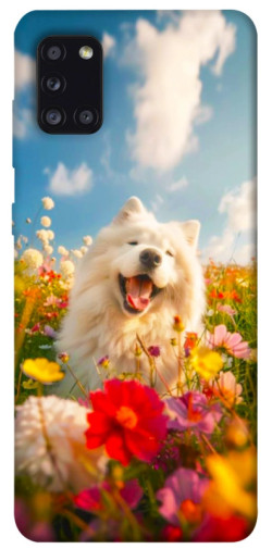 Чехол itsPrint Happy dog in flowers для Samsung Galaxy A31