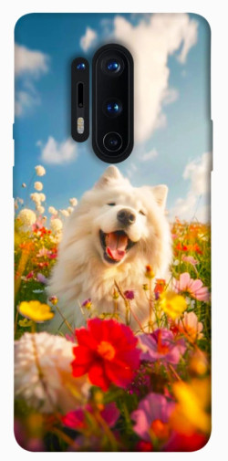 Чехол itsPrint Happy dog in flowers для OnePlus 8 Pro