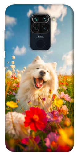 Чехол itsPrint Happy dog in flowers для Xiaomi Redmi Note 9 / Redmi 10X