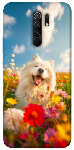Чехол itsPrint Happy dog in flowers для Xiaomi Redmi 9