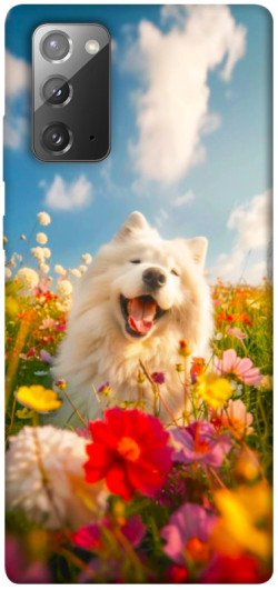Чехол itsPrint Happy dog in flowers для Samsung Galaxy Note 20