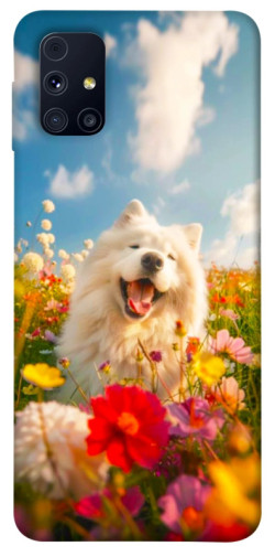 Чехол itsPrint Happy dog in flowers для Samsung Galaxy M31s