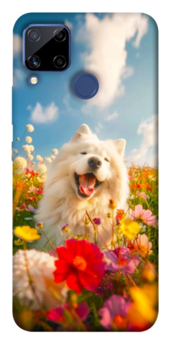 Чехол itsPrint Happy dog in flowers для Realme C15