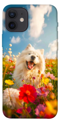 Чехол itsPrint Happy dog in flowers для Apple iPhone 12 Pro (6.1")