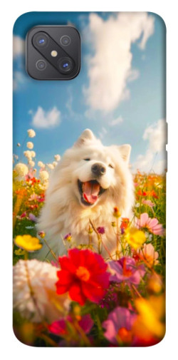 Чехол itsPrint Happy dog in flowers для Oppo A92s