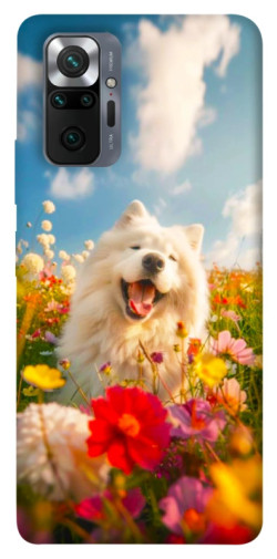 Чохол itsPrint Happy dog in flowers для Xiaomi Redmi Note 10 Pro