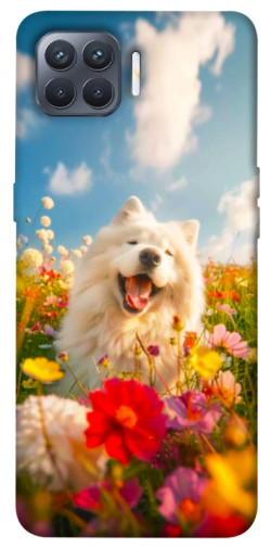 Чехол itsPrint Happy dog in flowers для Oppo Reno 4 Lite