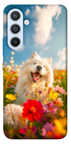 Чехол itsPrint Happy dog in flowers для Samsung Galaxy A54 5G