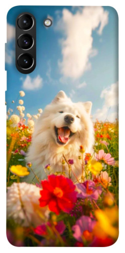 Чехол itsPrint Happy dog in flowers для Samsung Galaxy S21+
