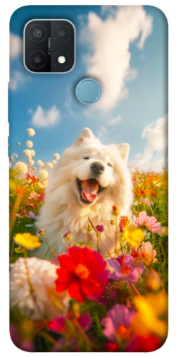 Чехол itsPrint Happy dog in flowers для Oppo A15s / A15