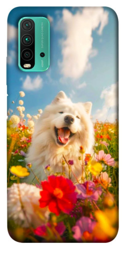 Чехол itsPrint Happy dog in flowers для Xiaomi Redmi Note 9 4G / Redmi 9 Power / Redmi 9T