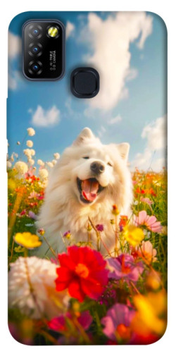 Чехол itsPrint Happy dog in flowers для Infinix Hot 10 Lite