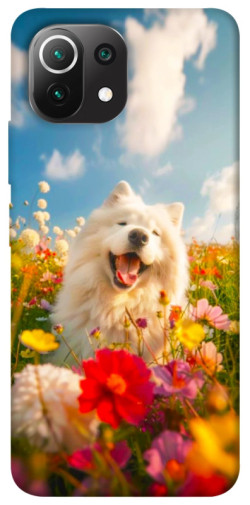 Чехол itsPrint Happy dog in flowers для Xiaomi Mi 11 Lite