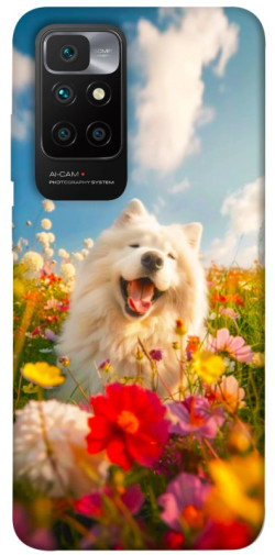 Чехол itsPrint Happy dog in flowers для Xiaomi Redmi 10