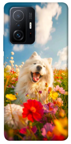 Чехол itsPrint Happy dog in flowers для Xiaomi 11T / 11T Pro